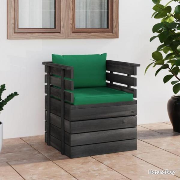 Fauteuil de jardin avec coussins Bois de pin