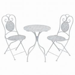 bistro 3 pcs acier blanc grisâtre alsavelo