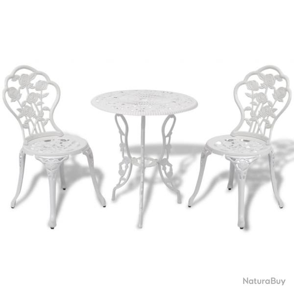 bistro 3 pcs Aluminium coul Blanc alsavelo