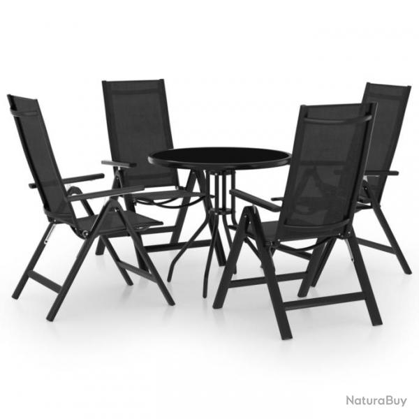 bistro 5 pcs noir et anthracite alsavelo