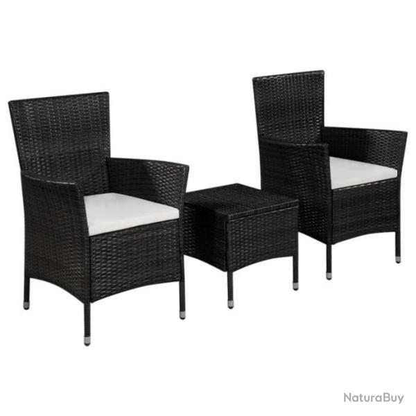 bistro 3 pcs Rsine tresse Noir alsavelo