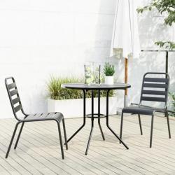 chaises de jardin empilables 3 pcs anthracite