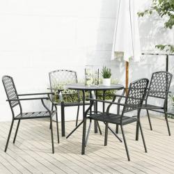 chaises de jardin empilables 5 pcs anthracite