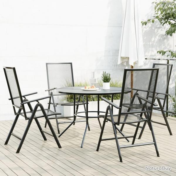 chaises de jardin inclinables 5 pcs anthracite alsavelo