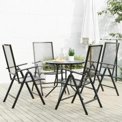 chaises de jardin inclinables 5 pcs anthracite