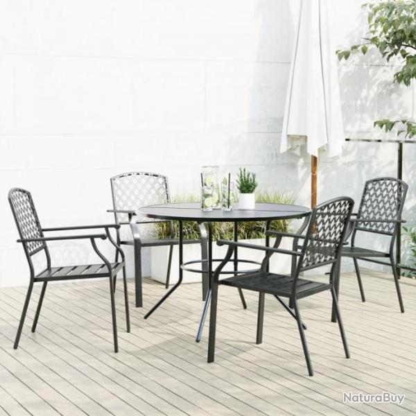 chaises de jardin empilables 5 pcs anthracite