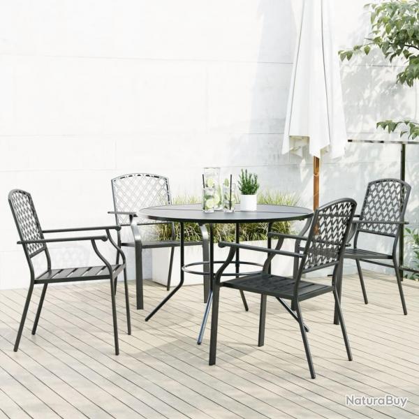 chaises de jardin empilables 5 pcs anthracite alsavelo