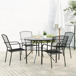 chaises de jardin empilables 5 pcs anthracite alsavelo