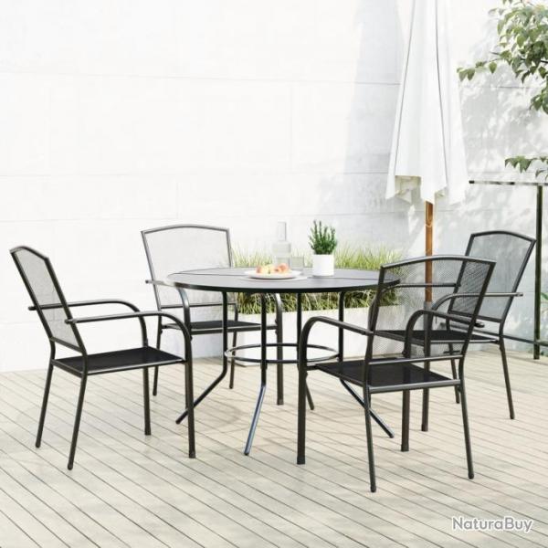 chaises de jardin empilables 5 pcs anthracite