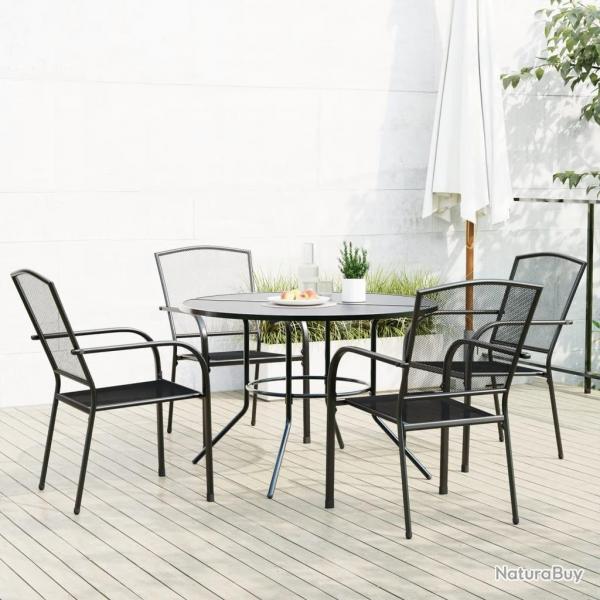 chaises de jardin empilables 5 pcs anthracite alsavelo