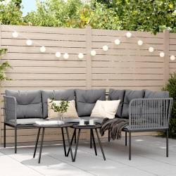 canapés de jardin et coussins noir acier textilène alsavelo
