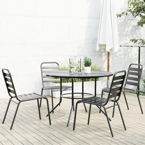 chaises de jardin empilables 5 pcs anthracite