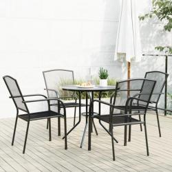 chaises de jardin empilables 5 pcs anthracite