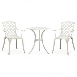 bistro 3 pcs Aluminium coulé Blanc alsavelo