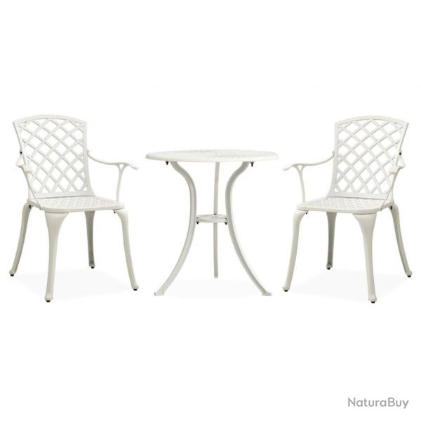 bistro 3 pcs Aluminium coul Blanc alsavelo