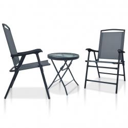 bistro 3 pcs Gris Acier alsavelo