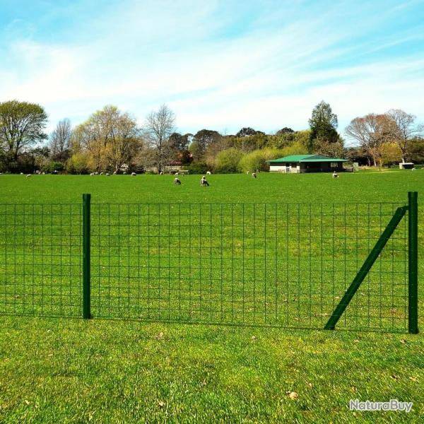clture Euro Acier 25 x 1,5 m Vert alsavelo