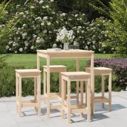 bar de jardin 5 pcs bois de pin massif