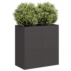 Jardinière noir 80x40x80 cm acier laminé à froid alsavelo