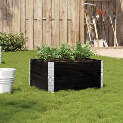 Jardinière noir 80x60 cm bois massif de pin alsavelo