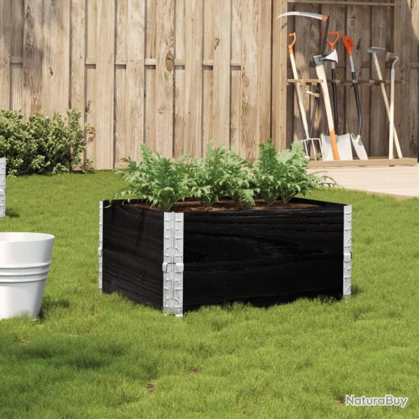 Jardinire noir 80x60 cm bois massif de pin alsavelo