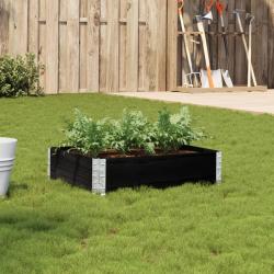 Jardinière noir 80x60 cm bois massif de pin alsavelo