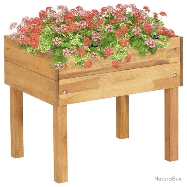 Jardinire surleve 50x40x45 cm Bois massif d'acacia alsavelo