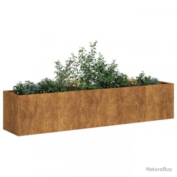 Jardinire rouill 200x40x40 cm acier inoxydable