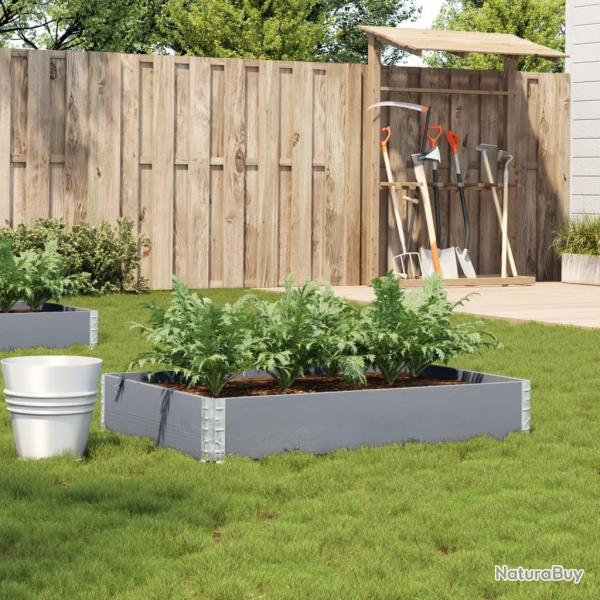 Jardinire gris 120x80 cm bois massif de pin alsavelo