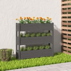 Jardinière Gris 112x25x104,5 cm Bois massif de pin alsavelo