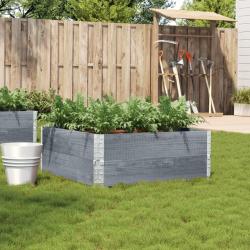 Jardinière gris 100x100 cm bois de pin massif alsavelo