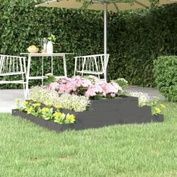 Jardinière Gris 110x110x27 cm Bois massif de pin alsavelo