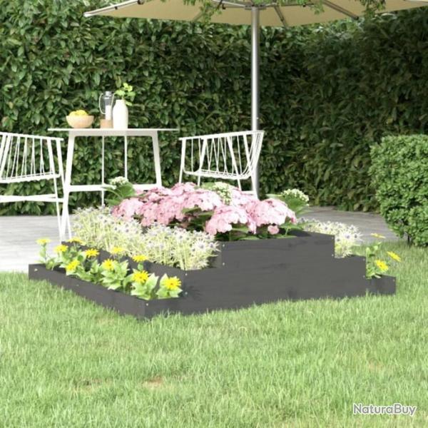 Jardinire Gris 110x110x27 cm Bois massif de pin