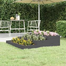 Jardinière Gris 107x107x27 cm Bois massif de pin alsavelo