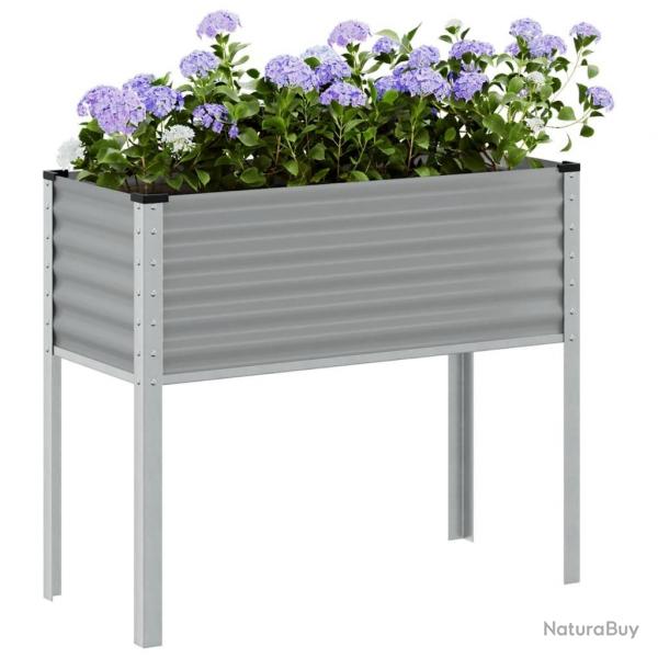 Jardinire gris 100x41x90 cm acier alsavelo