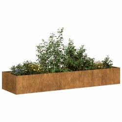 Jardinière rouillé 280x80x40 cm acier inoxydable alsavelo