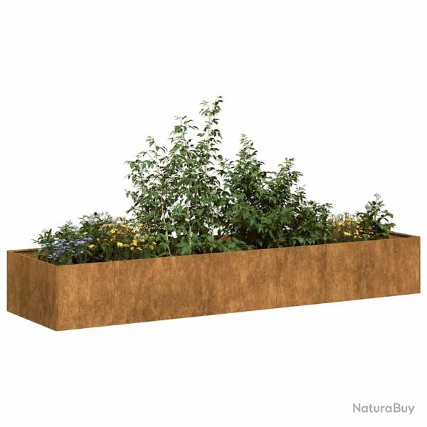 Jardinire rouill 280x80x40 cm acier inoxydable alsavelo
