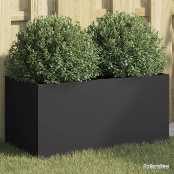 Jardinire noir 62x30x29 cm acier alsavelo