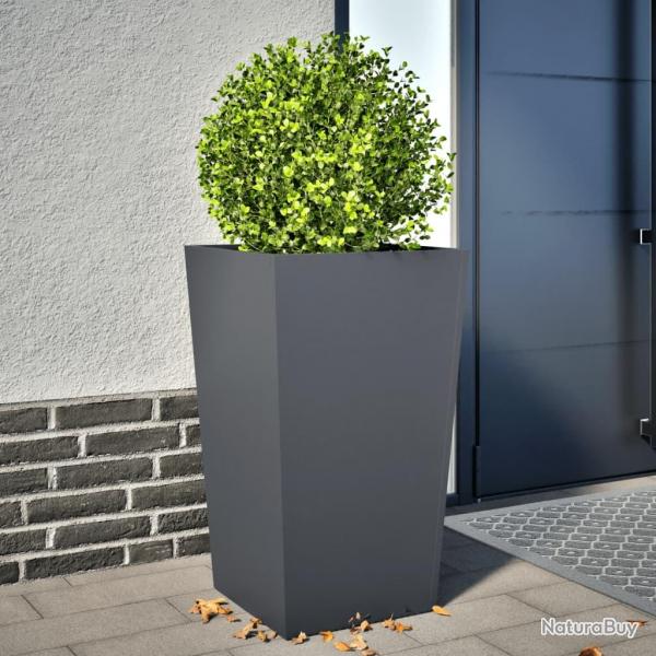 Jardinire anthracite 45x45x75 cm acier alsavelo