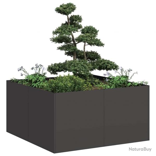 Jardinire noir 80x80x40 cm acier lamin  froid alsavelo