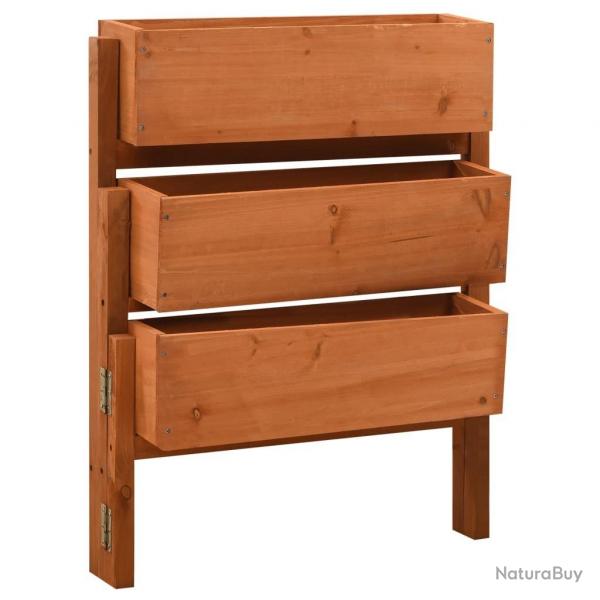 Jardinire pliable de jardin Orange 60x14x75 cm Bois de sapin alsavelo