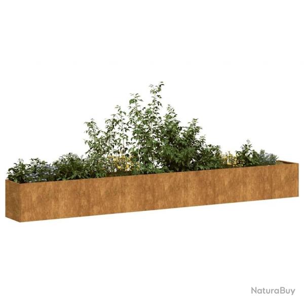 Jardinire rouill 360x40x40 cm acier inoxydable alsavelo