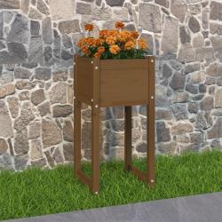 Jardinière Marron miel 40x40x81 cm Bois massif de pin alsavelo