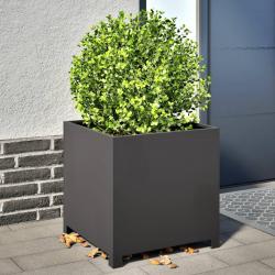 Jardinière noir 50x50x50 cm acier alsavelo