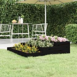 Jardinière Noir 107x107x27 cm Bois massif de pin alsavelo