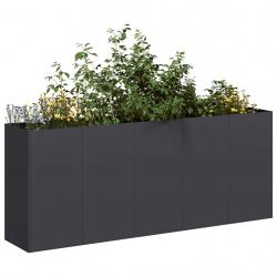 Jardinière noir 200x40x80 cm acier laminé à froid alsavelo