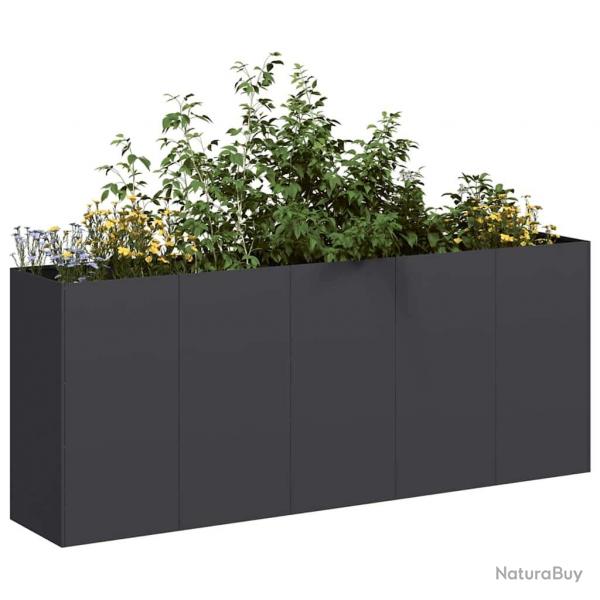 Jardinire noir 200x40x80 cm acier lamin  froid alsavelo