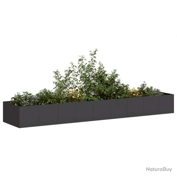 Jardinire noir 360x80x40 cm acier alsavelo