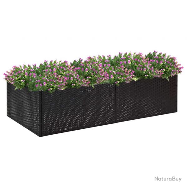 Jardinire Noir 157x80x40 cm Rsine tresse alsavelo