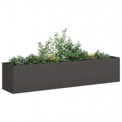 Jardinière noir 200x40x40 cm acier laminé à froid alsavelo